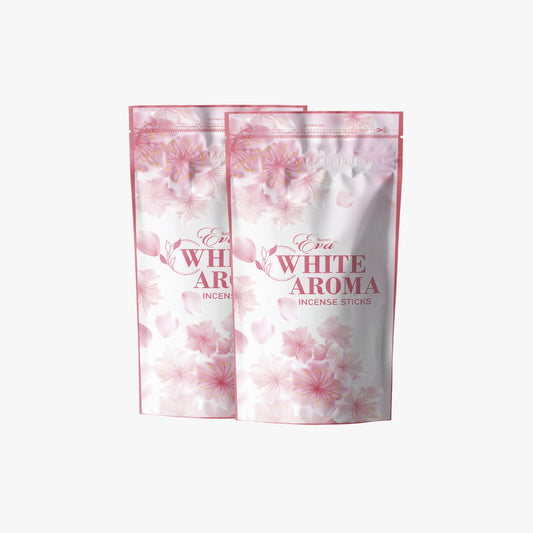 Twin packs of Era White Aroma Incense Sticks with floral design packaging, perfect for a soothing and refreshing fragrance experience.