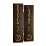 Box of Koya’s Heavenwood incense sticks with dark brown packaging and gold lettering. The design features a simple premium look with the brand’s crest logo at the bottom.